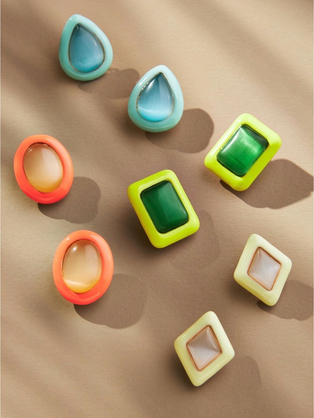 Anthropologie Geometric Colorblock Post Earrings - Picture 3 of 8
